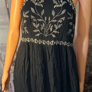 Topshop Black Embellished Halter Sundress